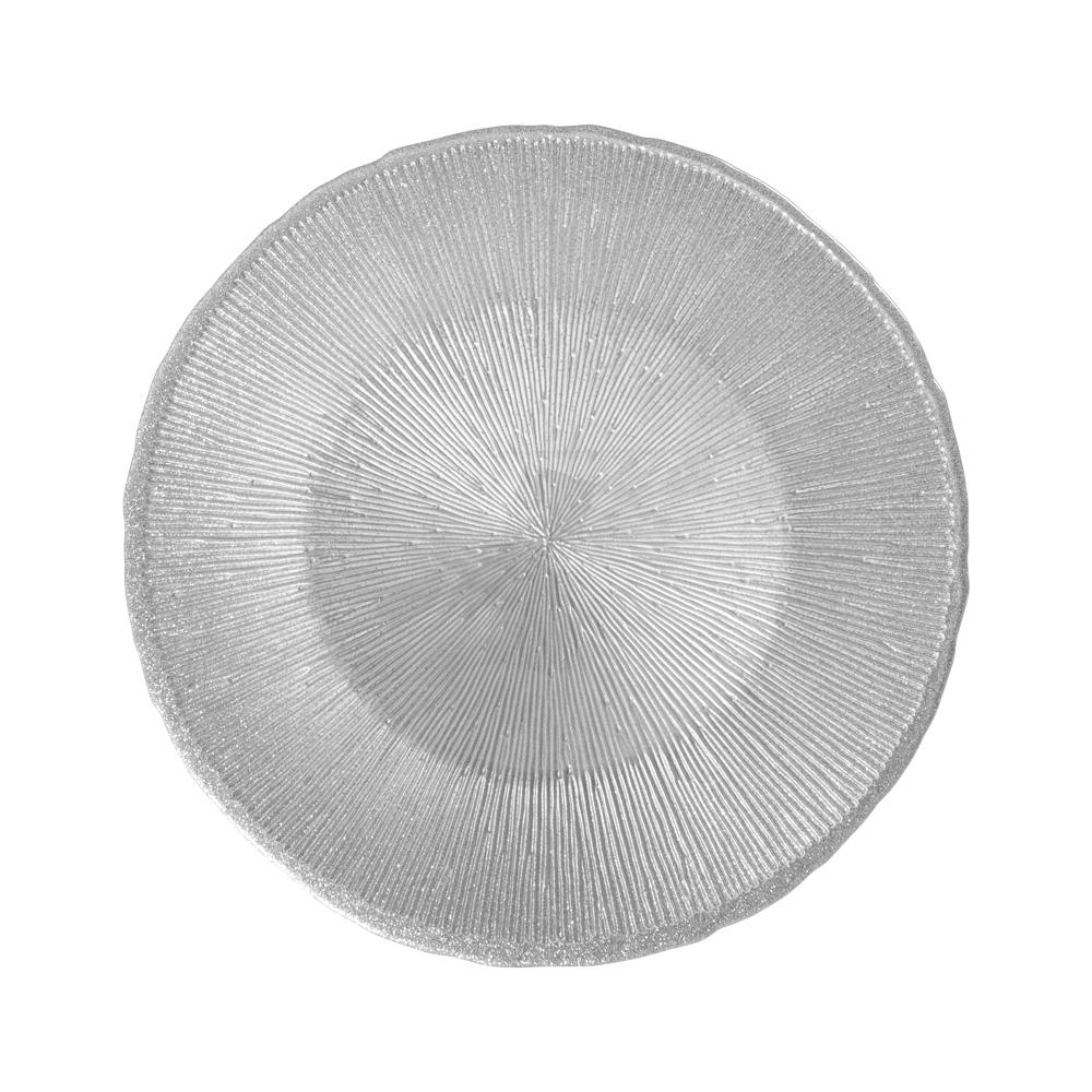 Assiette plate Glitter grise  28 cm (lot de 6) Table passion - Mathon - 2