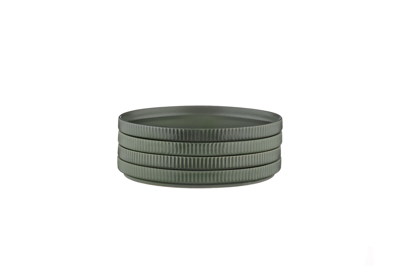 Lot de 4 assiettes à pain en grès vert D16.5 Björn - Mathon - 3