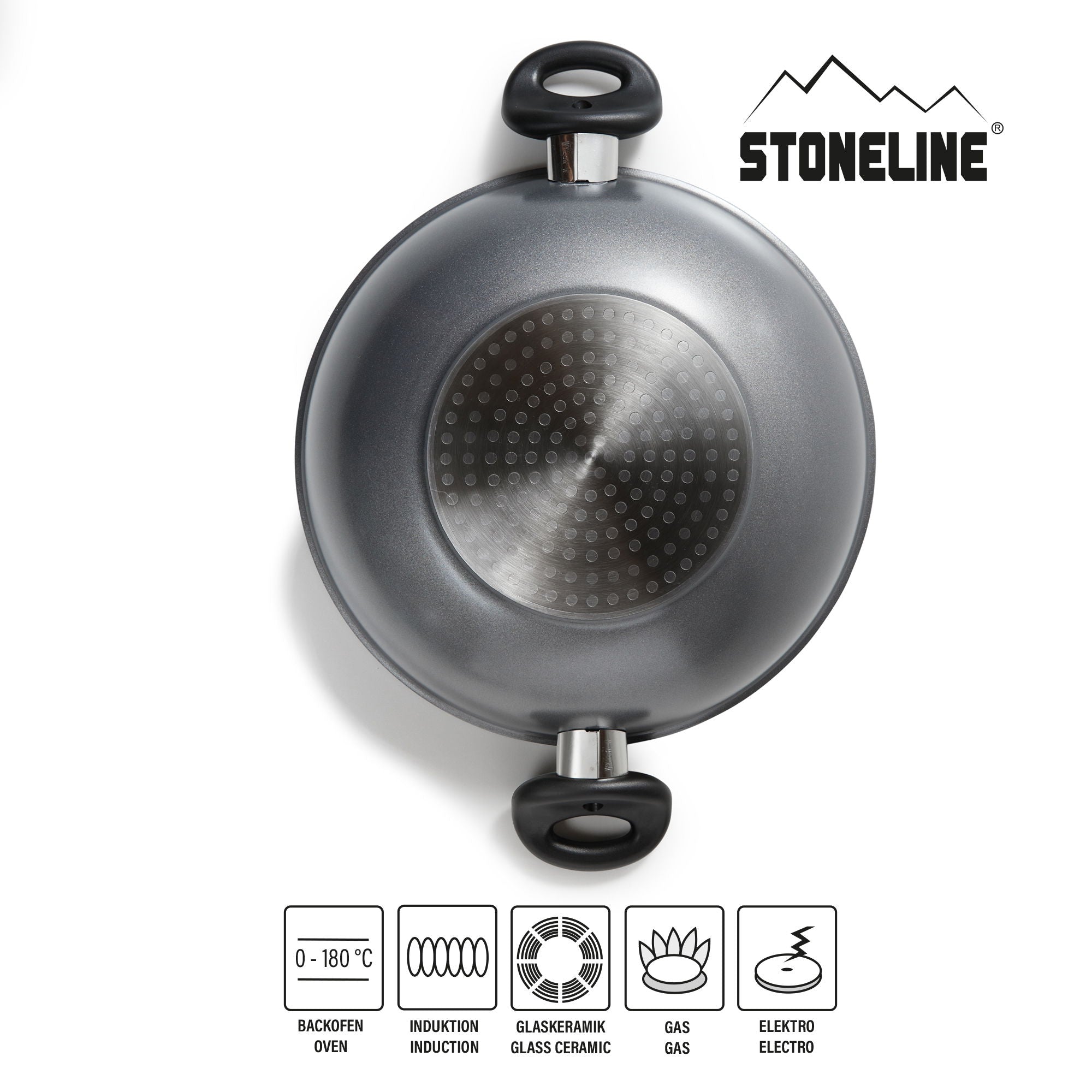 Wok 28 cm, avec couvercle en verre Stoneline - Mathon - 2