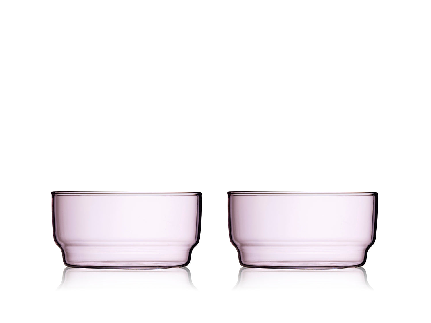 Ensemble de 2 bols TORINO 12cm en verre Rose Lyngby Glas - Mathon - 1