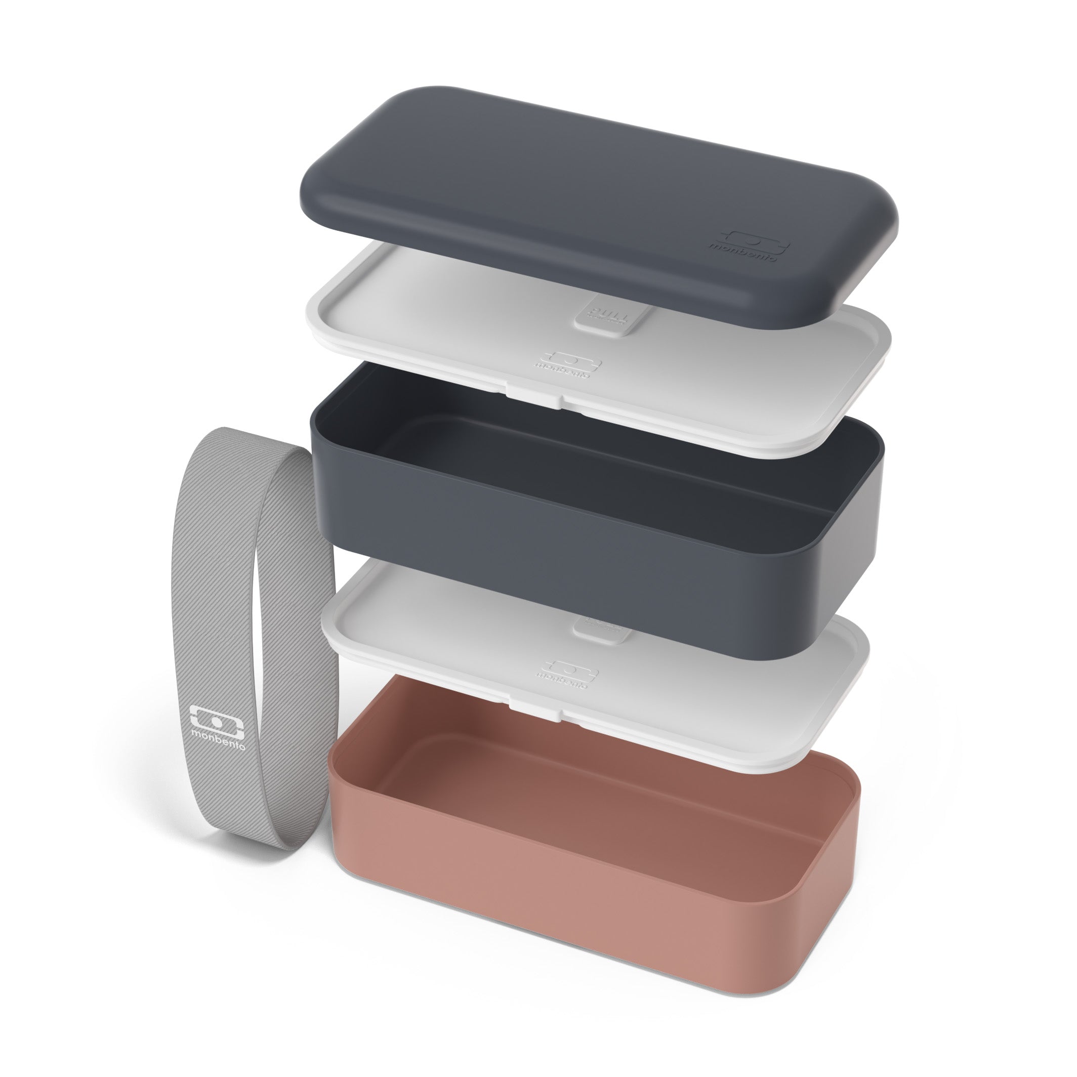 Lunch box 2 compartiments Original 1L Made in France bleu Natural / rose Moka Monbento - Mathon - 2