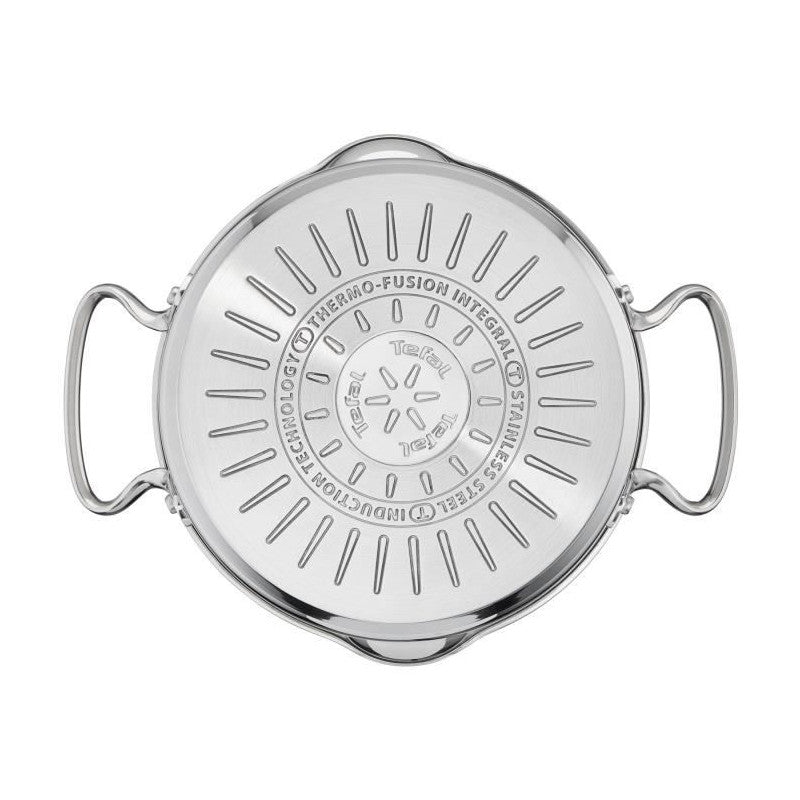 Duetto+ Faitout 18 Cm, Induction, Acier Inoxydable Haute Qualité, Garantie 10 Ans, Poignées Rivetées, Couvercle Verre Tefal - Mathon - 3