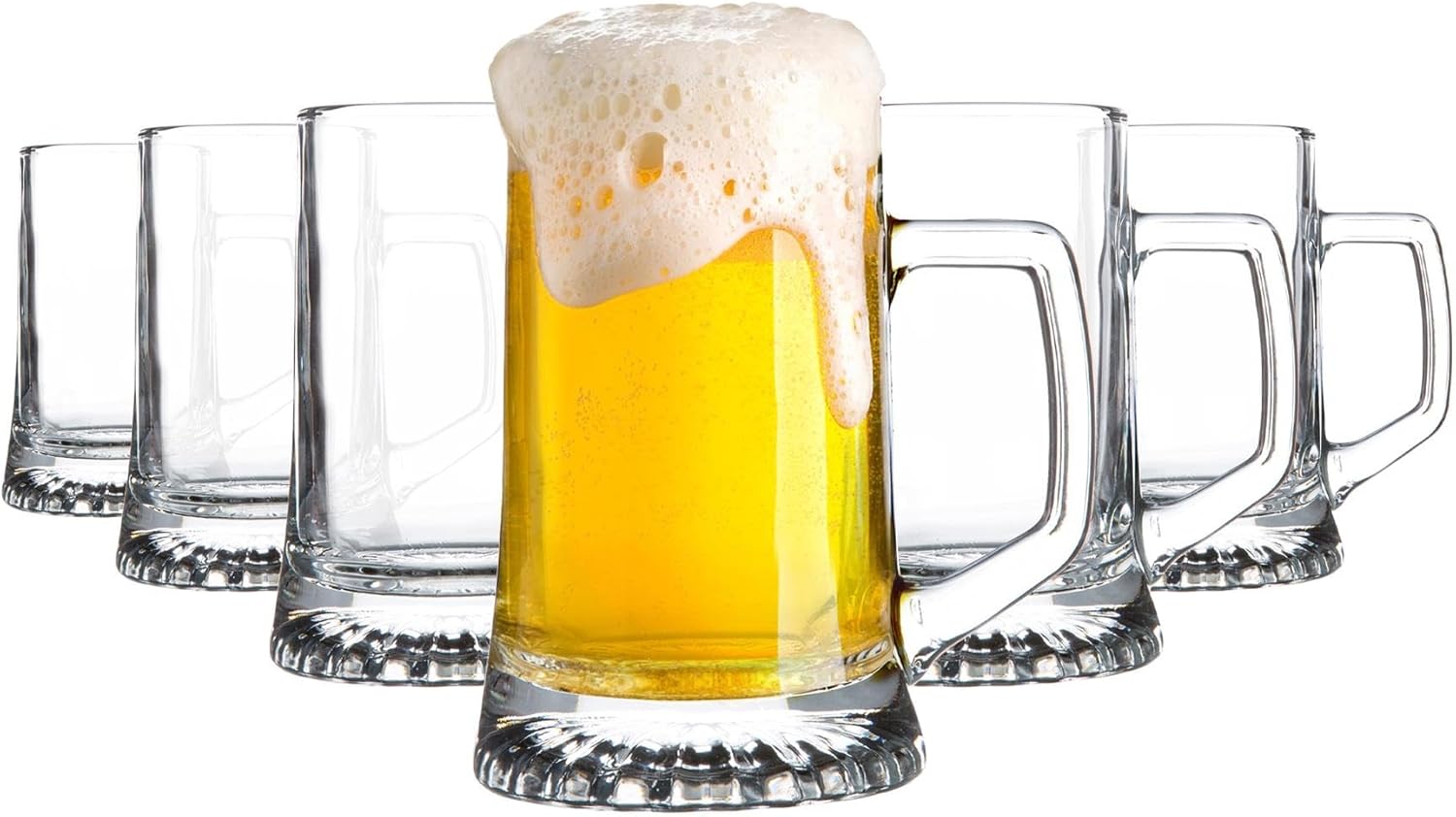 Lot de 6 Chopes à bière en verre, STERN, 51 cl Bormioli Rocco - Mathon - 1