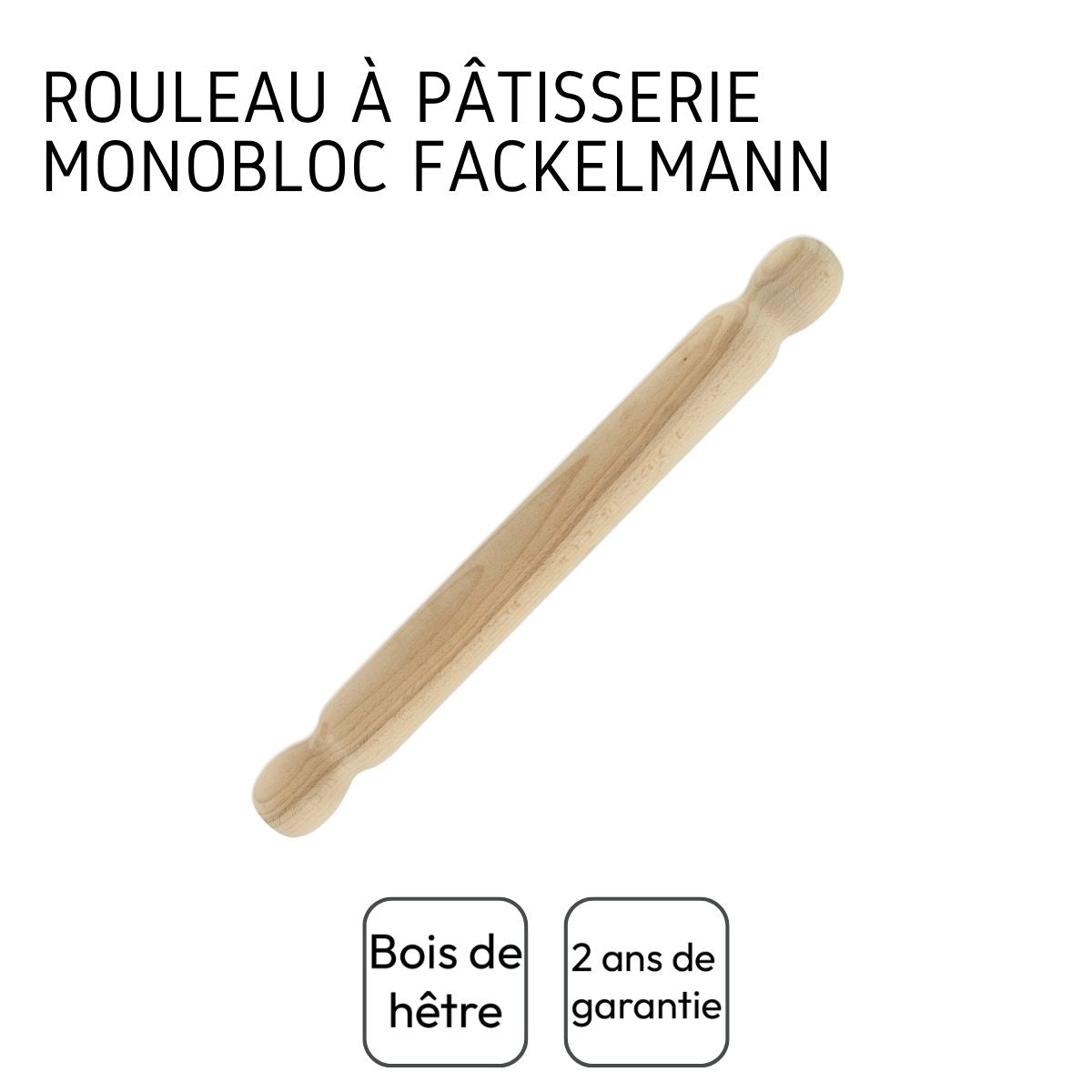 Rouleau à pâtisserie en bois 40 cm  Wood Edition Fackelmann - Mathon - 4