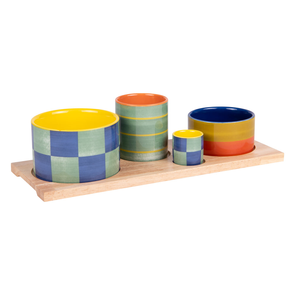 Service apéritif 4 pièces Capri 34,5cm Table passion - Mathon - 1