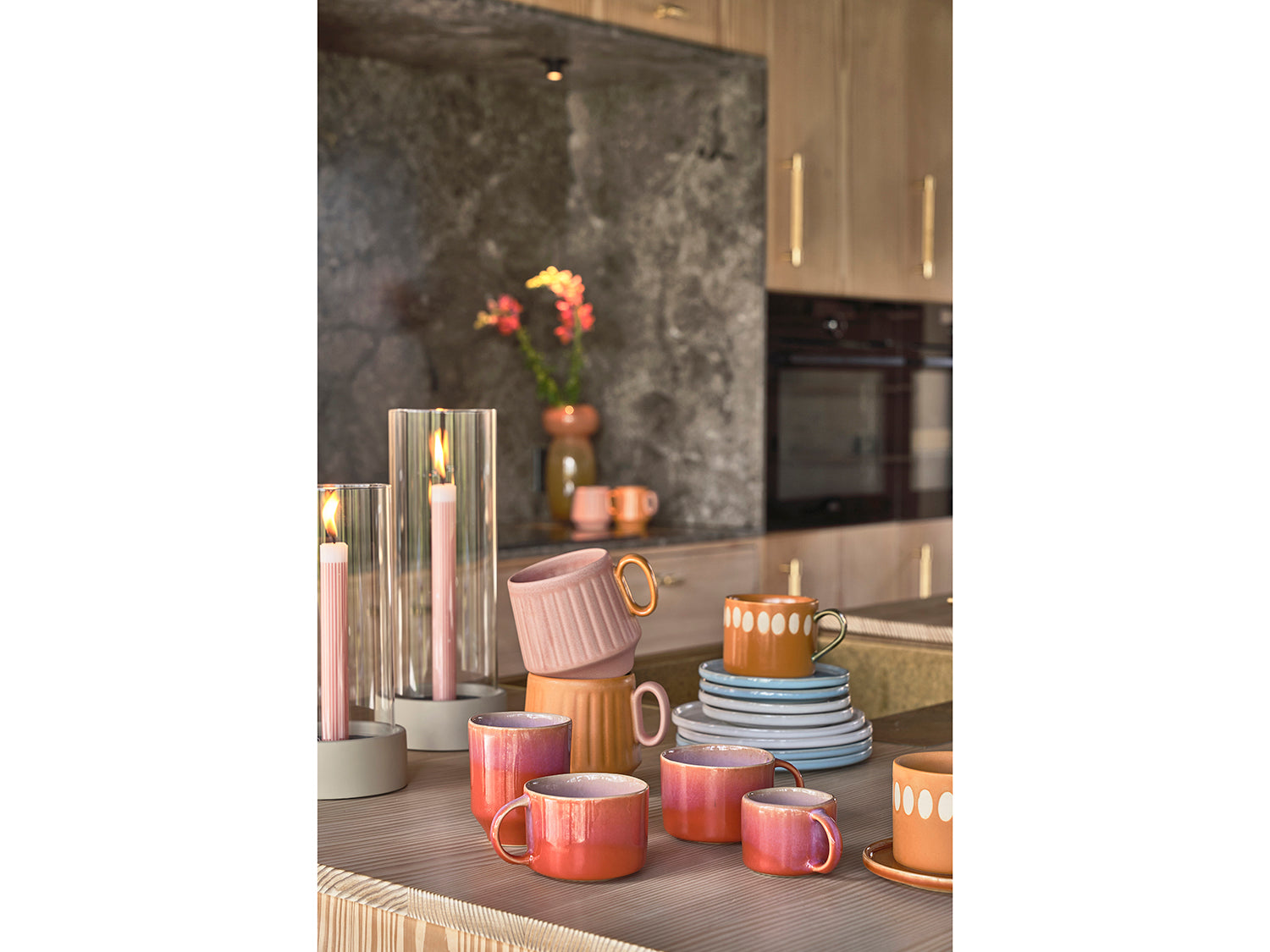 Mug Allure en Grès Violet/Orange Villa Collection - Mathon - 3