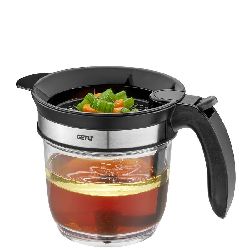 Séparateur de graisse Fluido1 1L en acier plastique et silicone Gefu - Mathon - 1