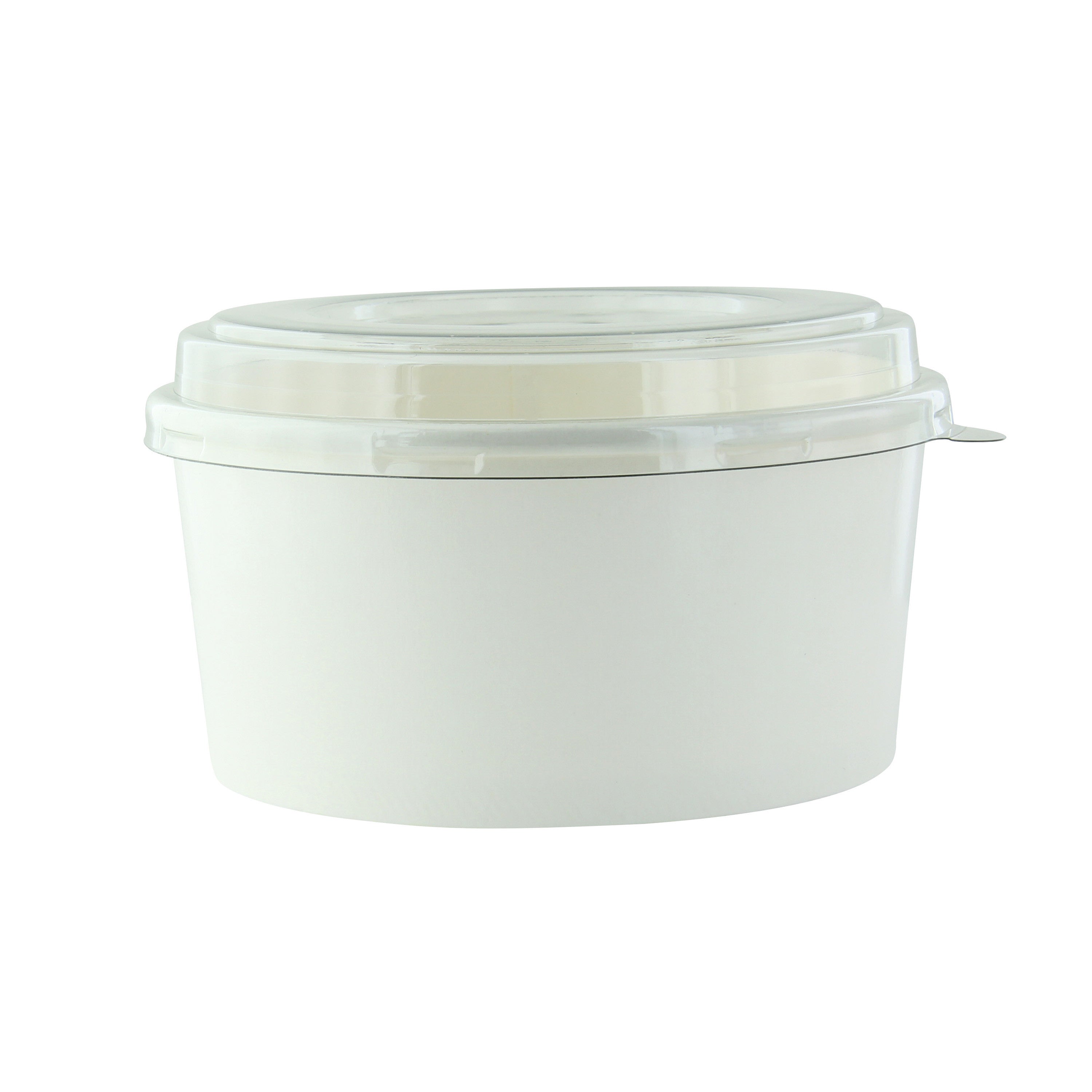 Saladier Rond En Carton Kraft Avec Couvercle Pet  - 750 ml - 14.5 cm x 6.9 cm - 50 unités FirstPack - Mathon