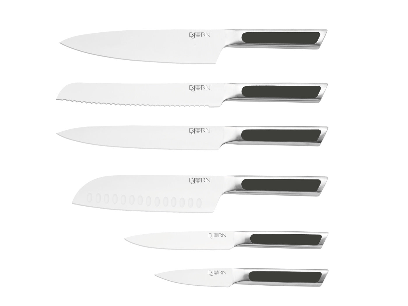 Lot de 6 couteaux de cuisine en inox gris D Björn - Mathon - 1