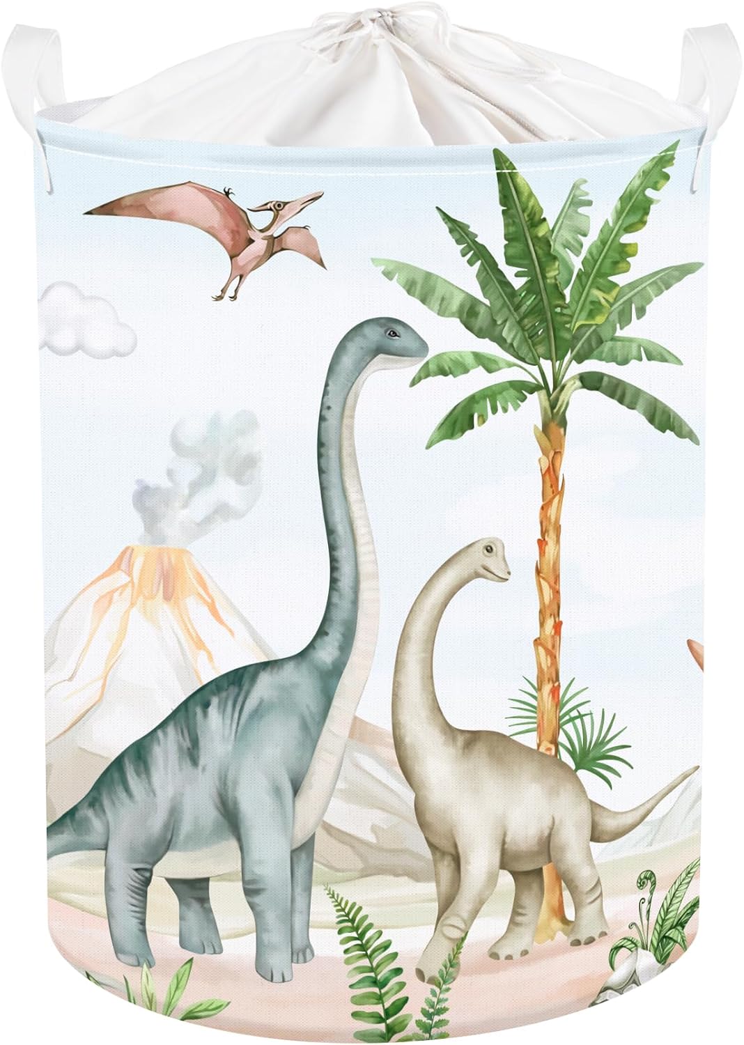 Panier à linge Dinosaure Volcan 40×30×30 cm Vendos85 - Mathon