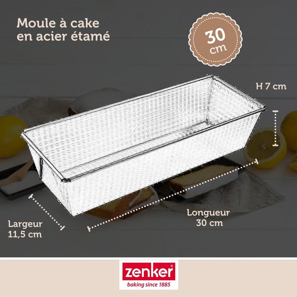 Moule à cake 30 cm Zenker Silver Zenker - Mathon - 3