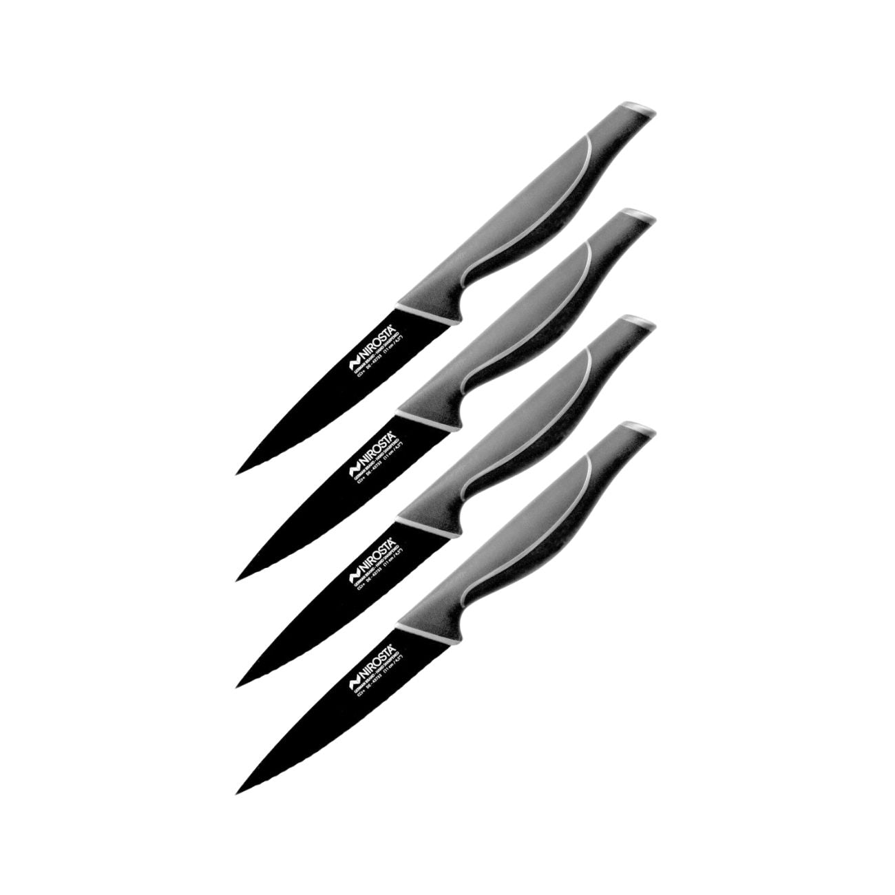 Ensemble de 4 Couteaux de cuisine cranté  Black Edition Nirosta - Mathon - 1