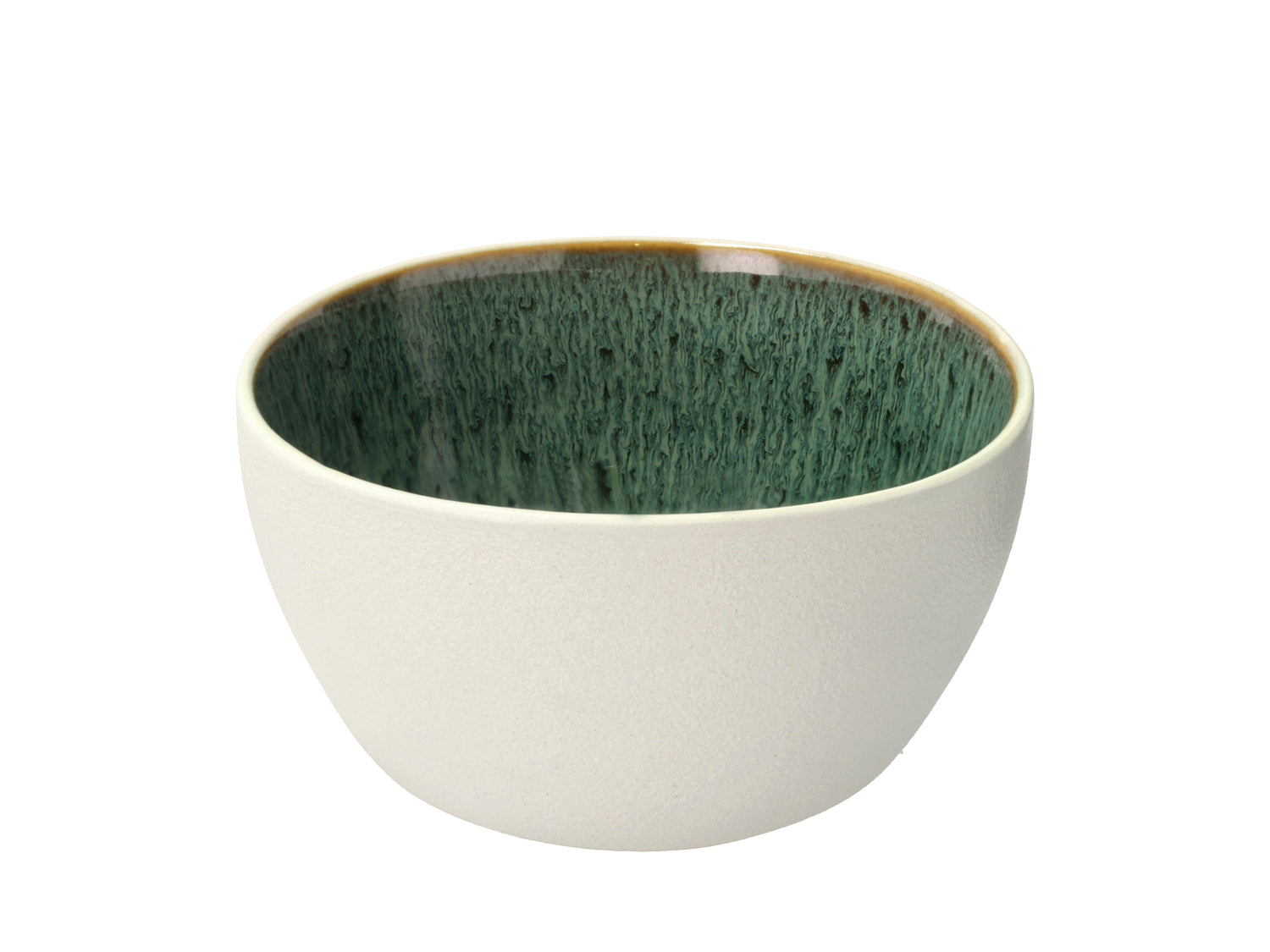 Bol Gastro en Grès Blanc/Vert Bitz - Mathon - 1