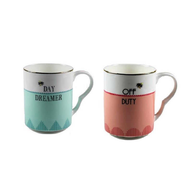 British Pomp - Coffret 2 mugs 280ml - Day Dreamer / Off Duty Yvonne Ellen - Mathon - 1