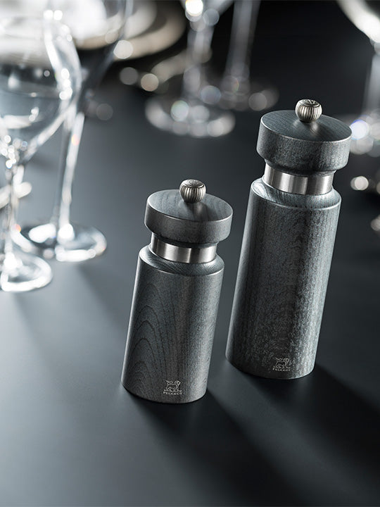 Royan Moulin à sel manuel en bois finition gris métallisé et inox 14 cm Peugeot - Mathon - 4