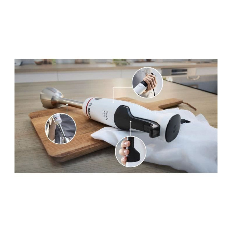 Mixeur Plongeant -   - Msm4w410 Ergomaster - Moteur 800w - 4 Lames Quattroblade - Levier Vitesses A Gachette + Turbo Bosch - Mathon - 4