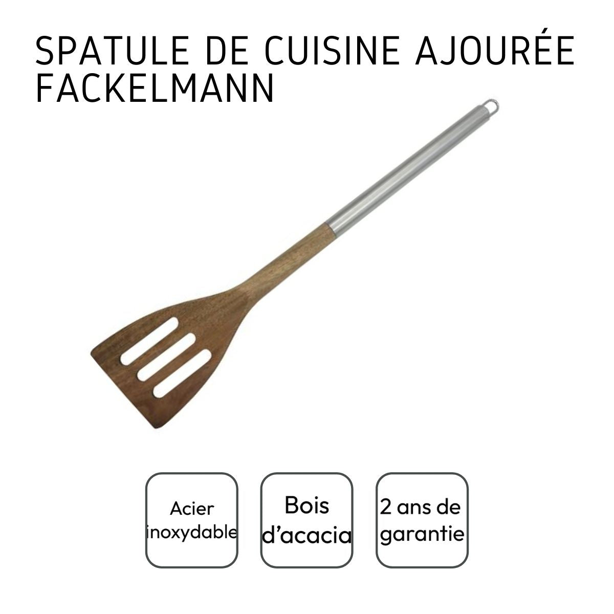 Spatule de cuisine ajourée en bois d