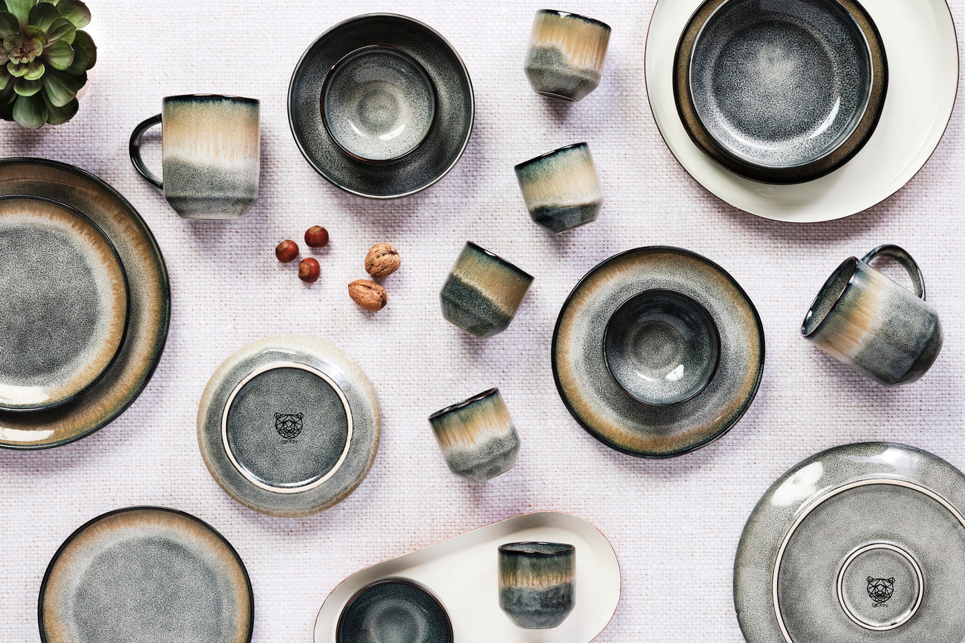 Lot de 6 assiettes à pain en grès gris D16.5 Björn - Mathon - 5