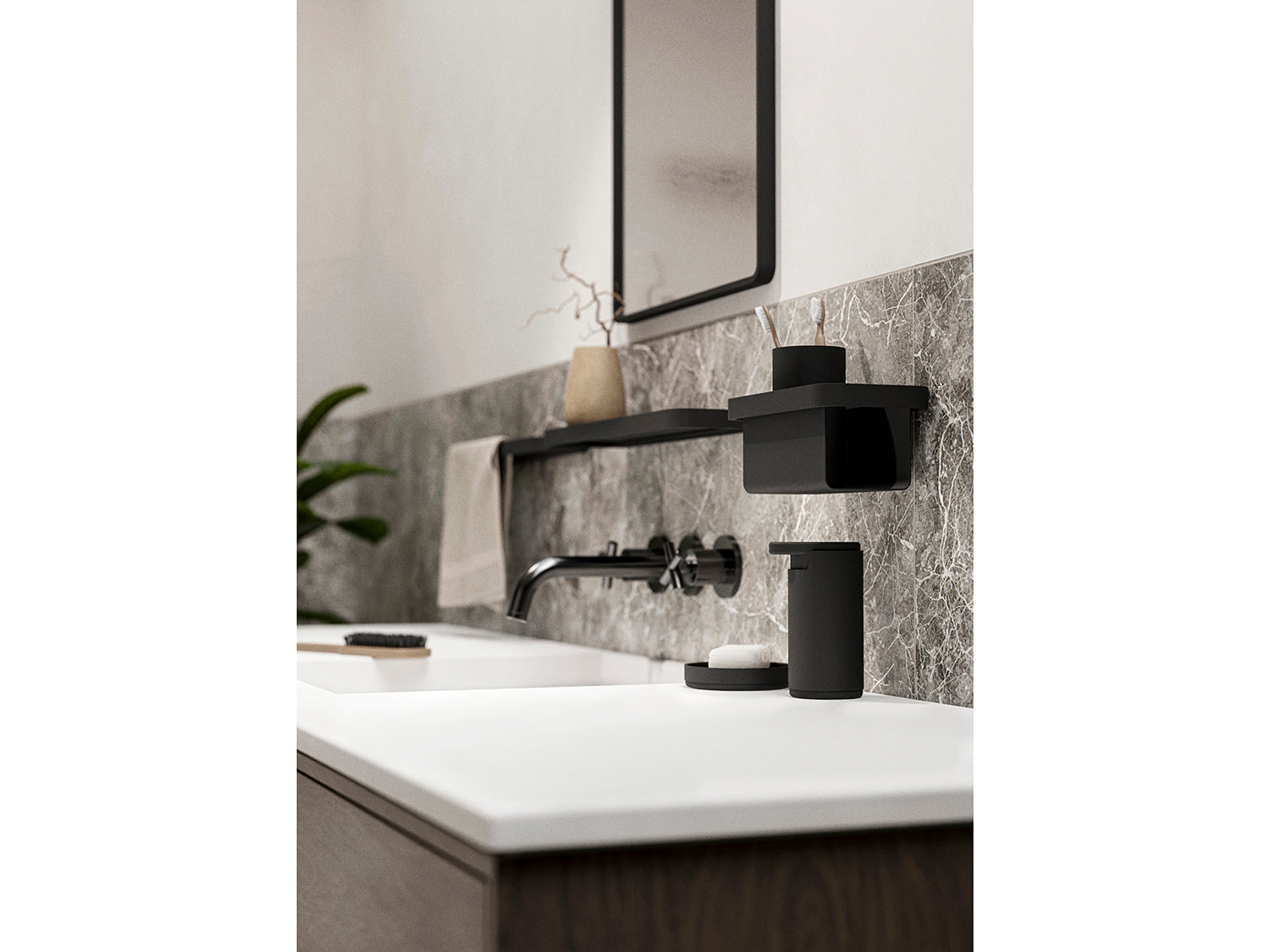 Étagère de douche RIM en aluminium Noir Zone Denmark - Mathon - 5