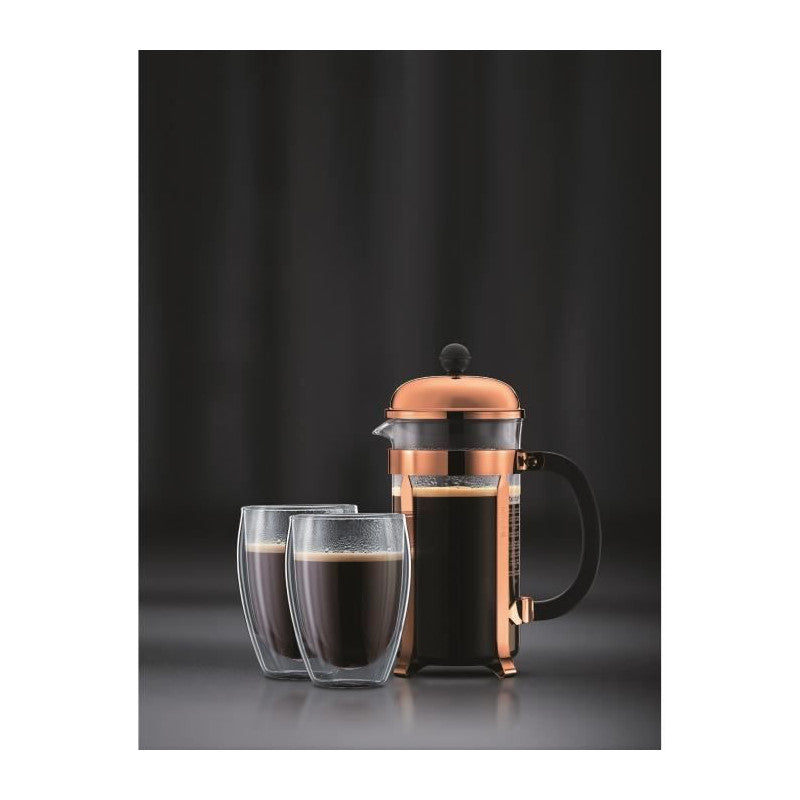 Bodum Chambord Set Cafetiere A Piston - 8 Tasses - 1l -marron - Avec 2 Verres Double Paroi Pavina 0,35l Bodum - Mathon - 2