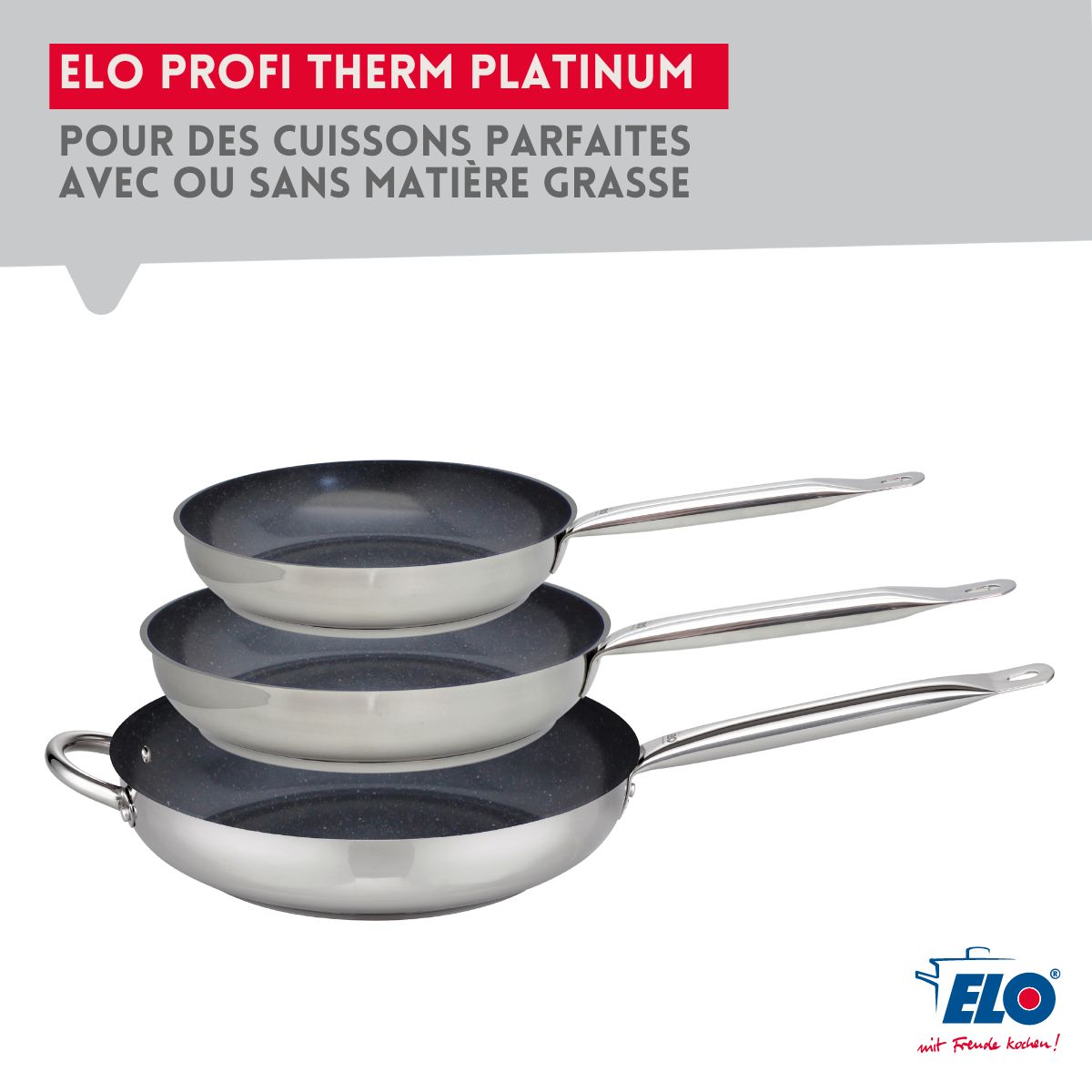 Set Poêle 32 cm céramique sans PFAS et couvercle Profi Therm Platinum Elo - Mathon - 8