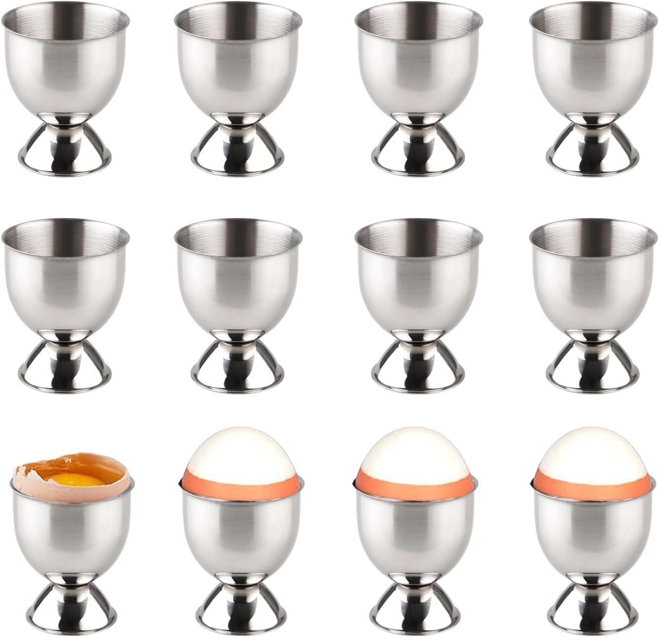 Lot de 12 Coquetiers Ronds en Acier Inoxydable Vendos85 - Mathon