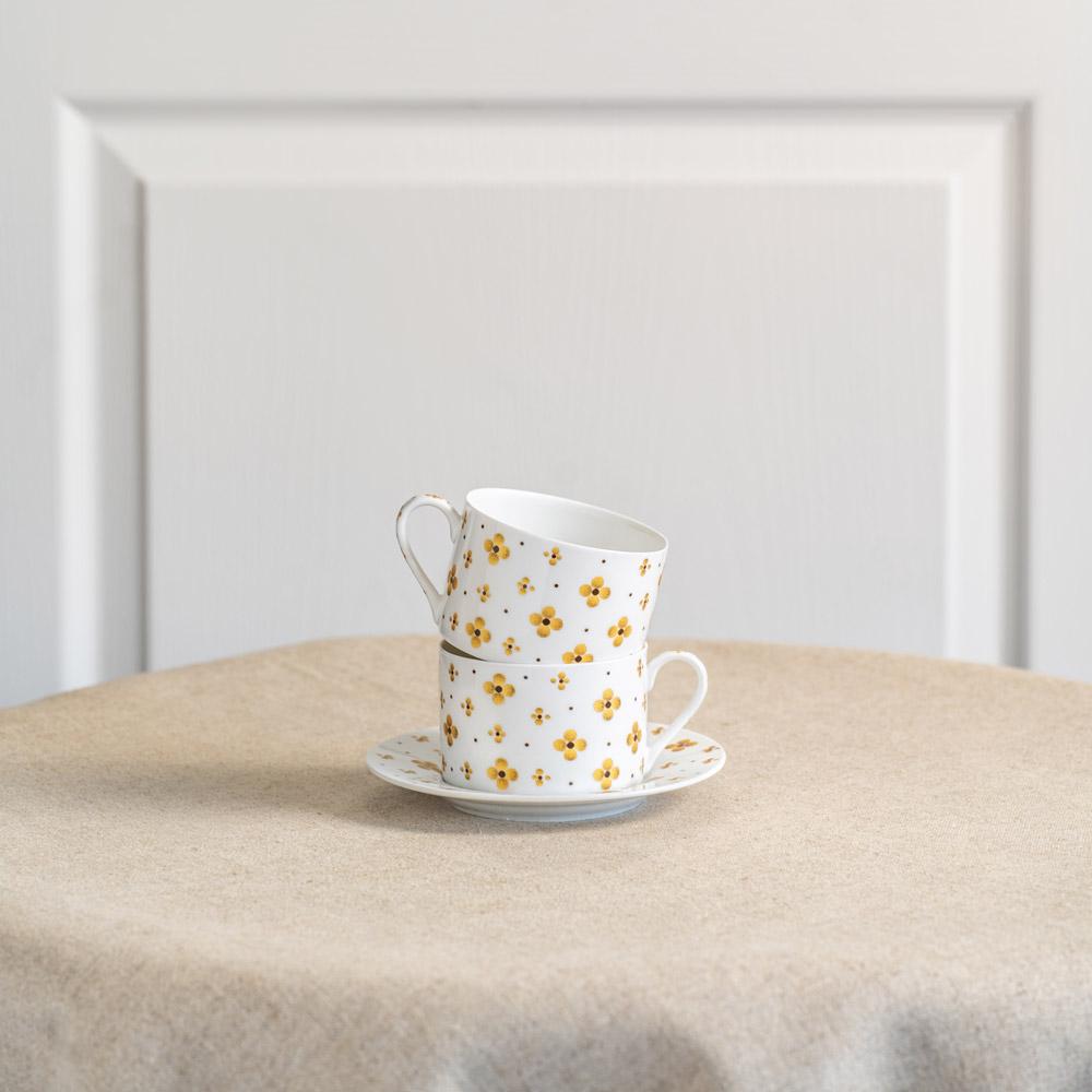 Coffret 4 tasses à thé avec sous tasses Eleor 18 cl Table passion - Mathon - 2