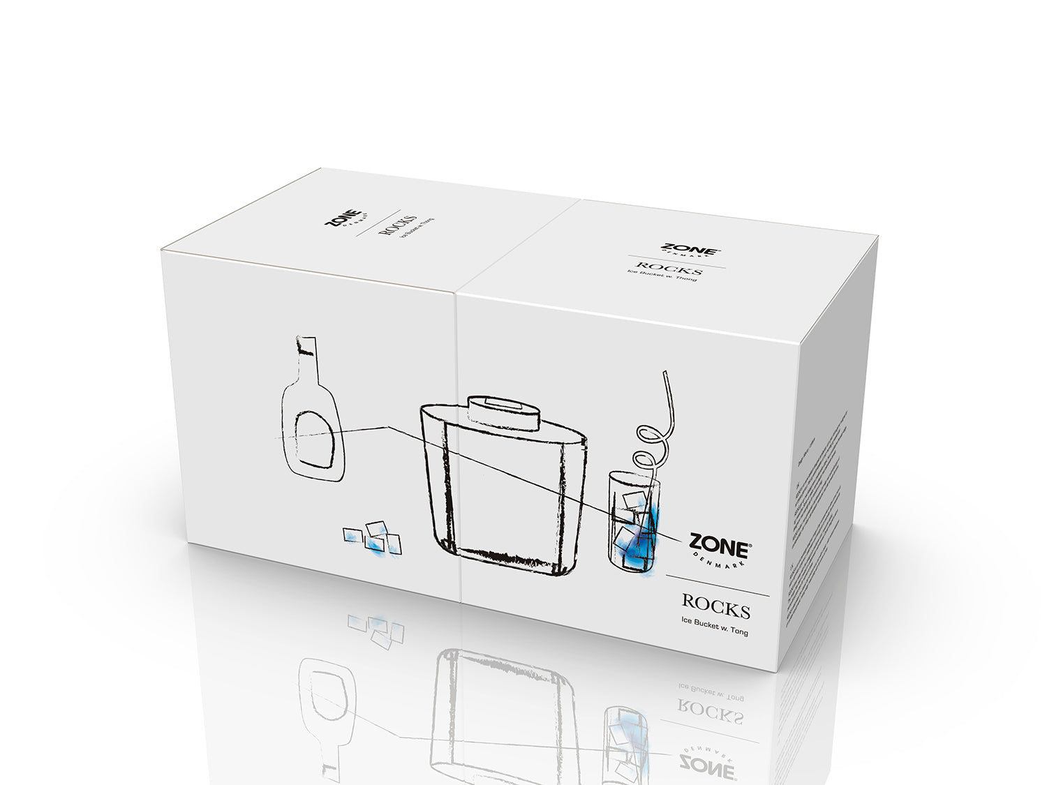Seau à glace avec pince ROCKS en acier inoxydable Acier poli Zone Denmark - Mathon - 4