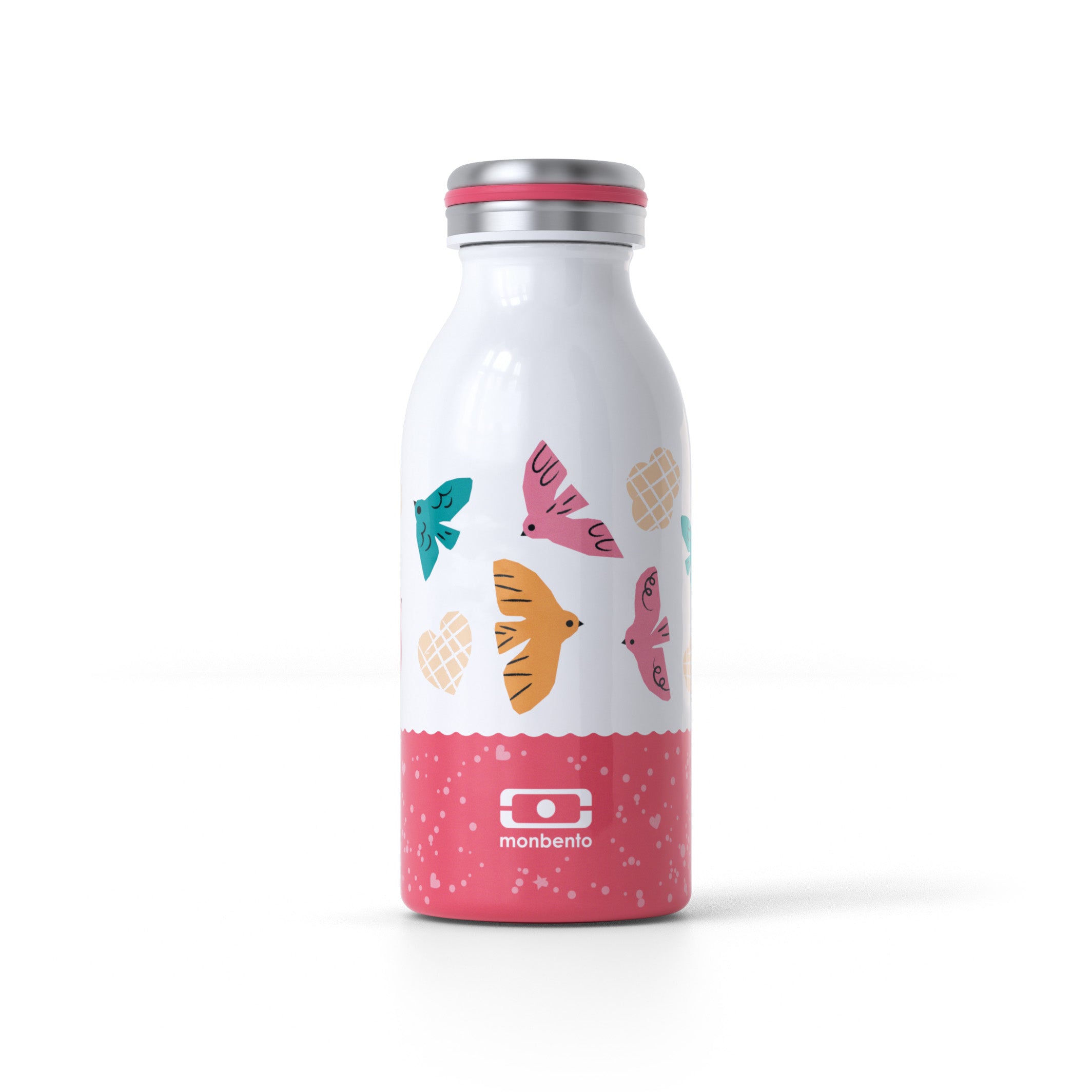 Bouteille isotherme enfant Cooly 350ml Rose Birds Monbento - Mathon - 1