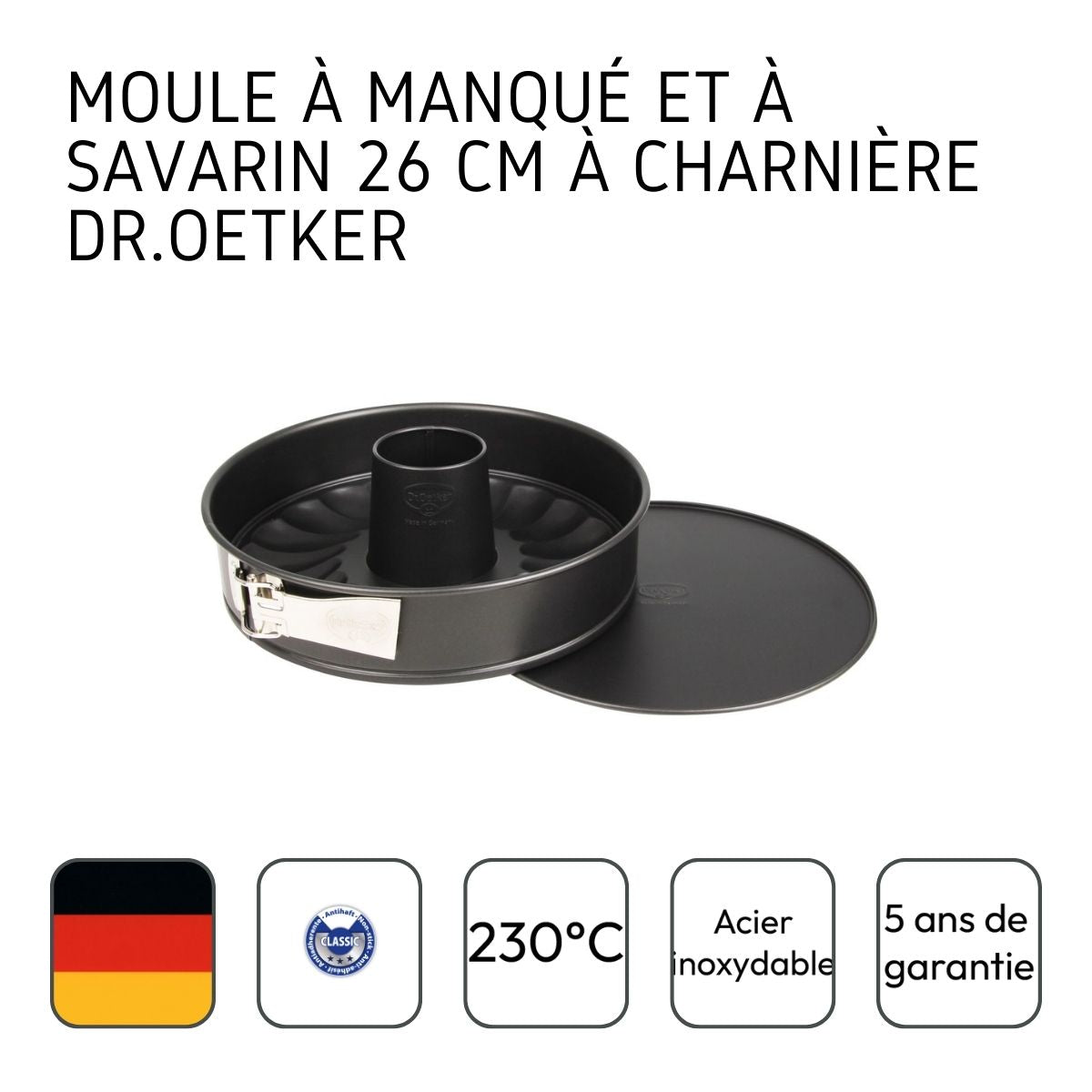 Moule à manqué et à savarin double fond 26 cm  Tradition Dr. Oetker - Mathon - 4