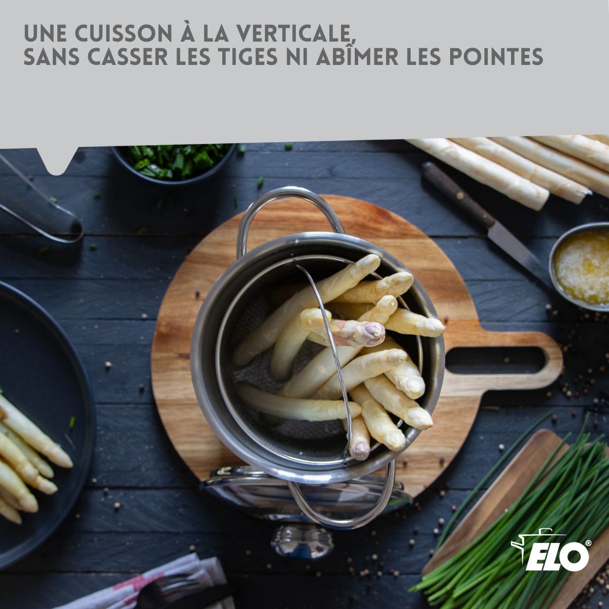 Cuiseur à asperges inox avec couvercle 4 litres  Brillant Elo - Mathon - 4