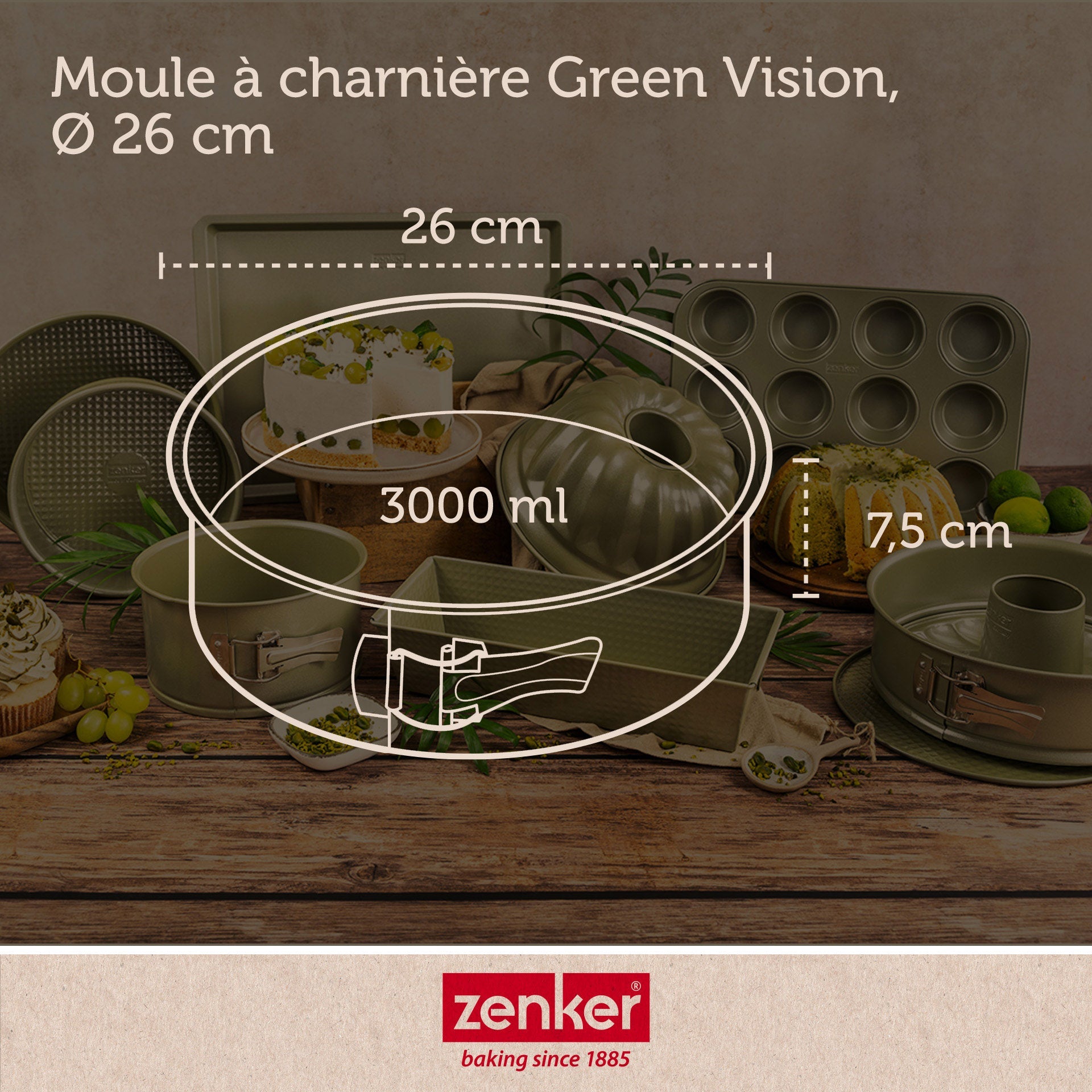 Moule à manqué à charnière 26 cm Zenker Green Vision Zenker - Mathon - 4