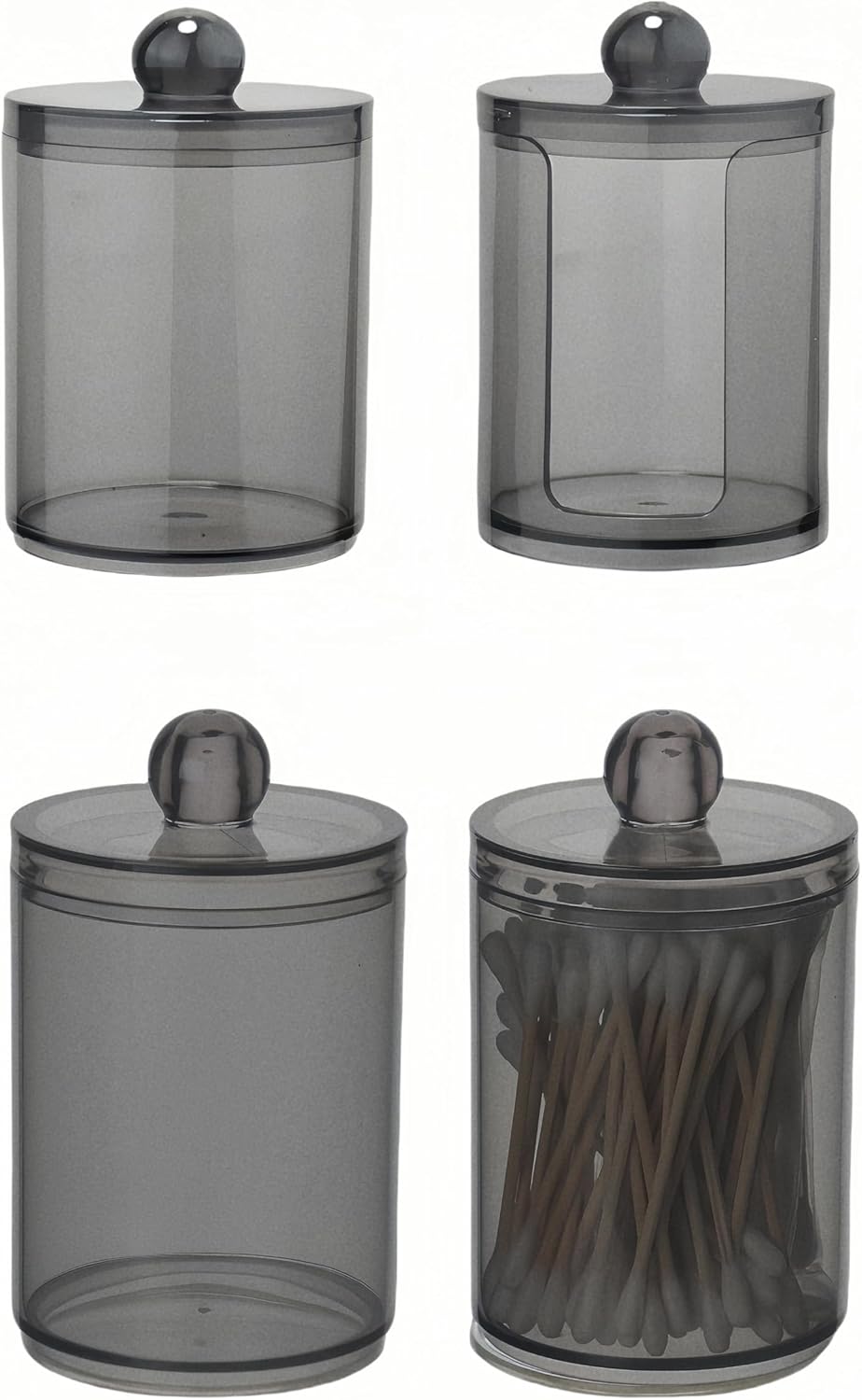 Boîtes Rangement Coton Tige Transparentes en PET – 4 pcs Vendos85 - Mathon