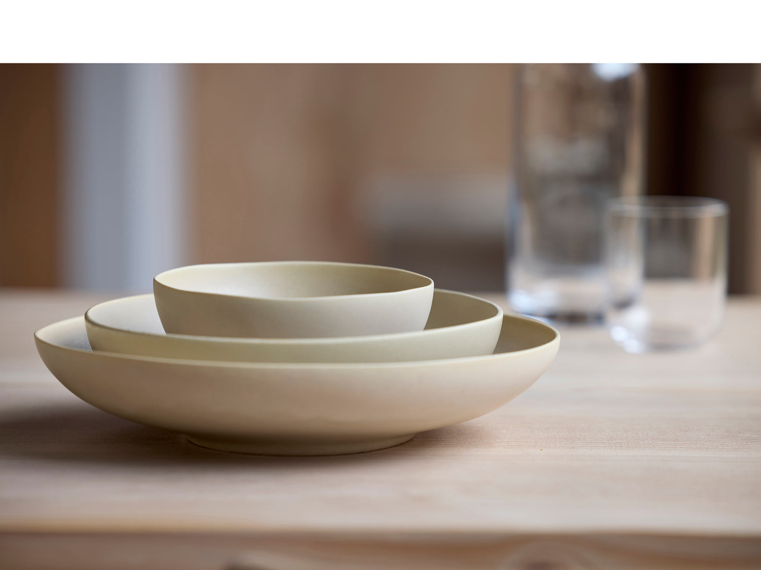 Bol UMAMI 23cm en grès émaillé Beige doux Villa Collection - Mathon - 4