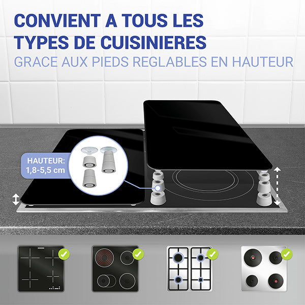 Set de 2 couvres plaques Noir 30 x 52 cm Wenko by Maximex - Mathon - 4