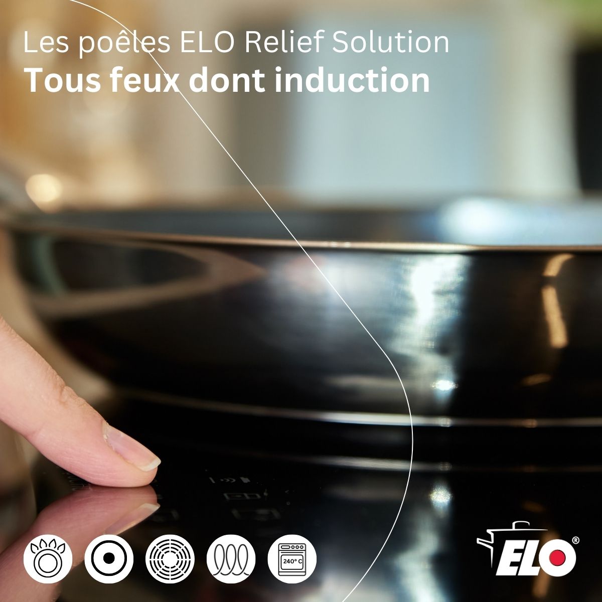 Lot de 2 poêles  Relief Solution 24 cm et 28 cm en inox sans PFAS Elo - Mathon - 6
