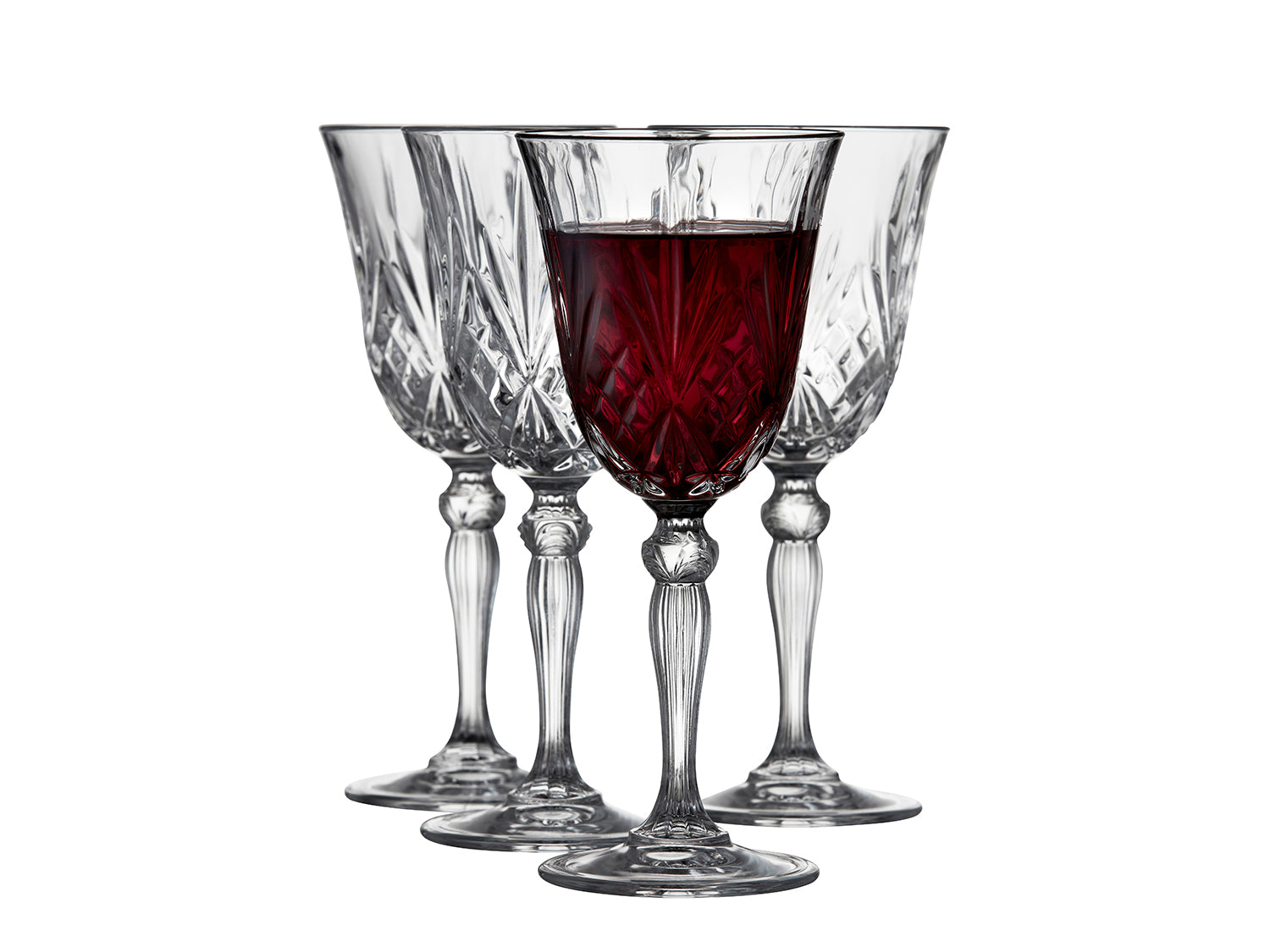 Set de 4 verres à vin rouge MELODIA 27cl Transparent Lyngby Glas - Mathon - 1
