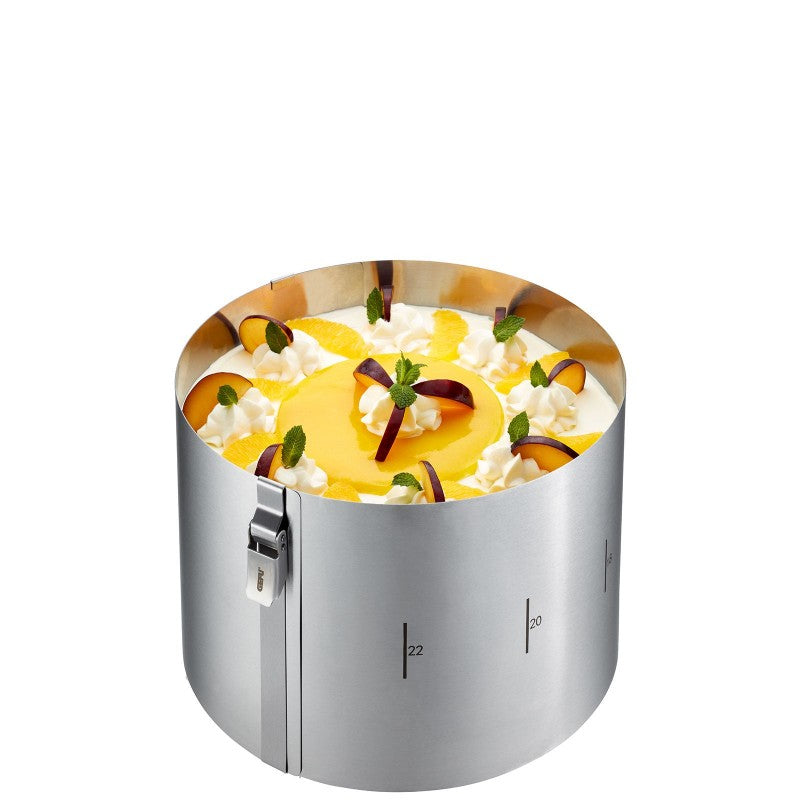 Cercle à gâteau h.15 cm en acier inoxydable Tondo clip Gefu - Mathon - 1