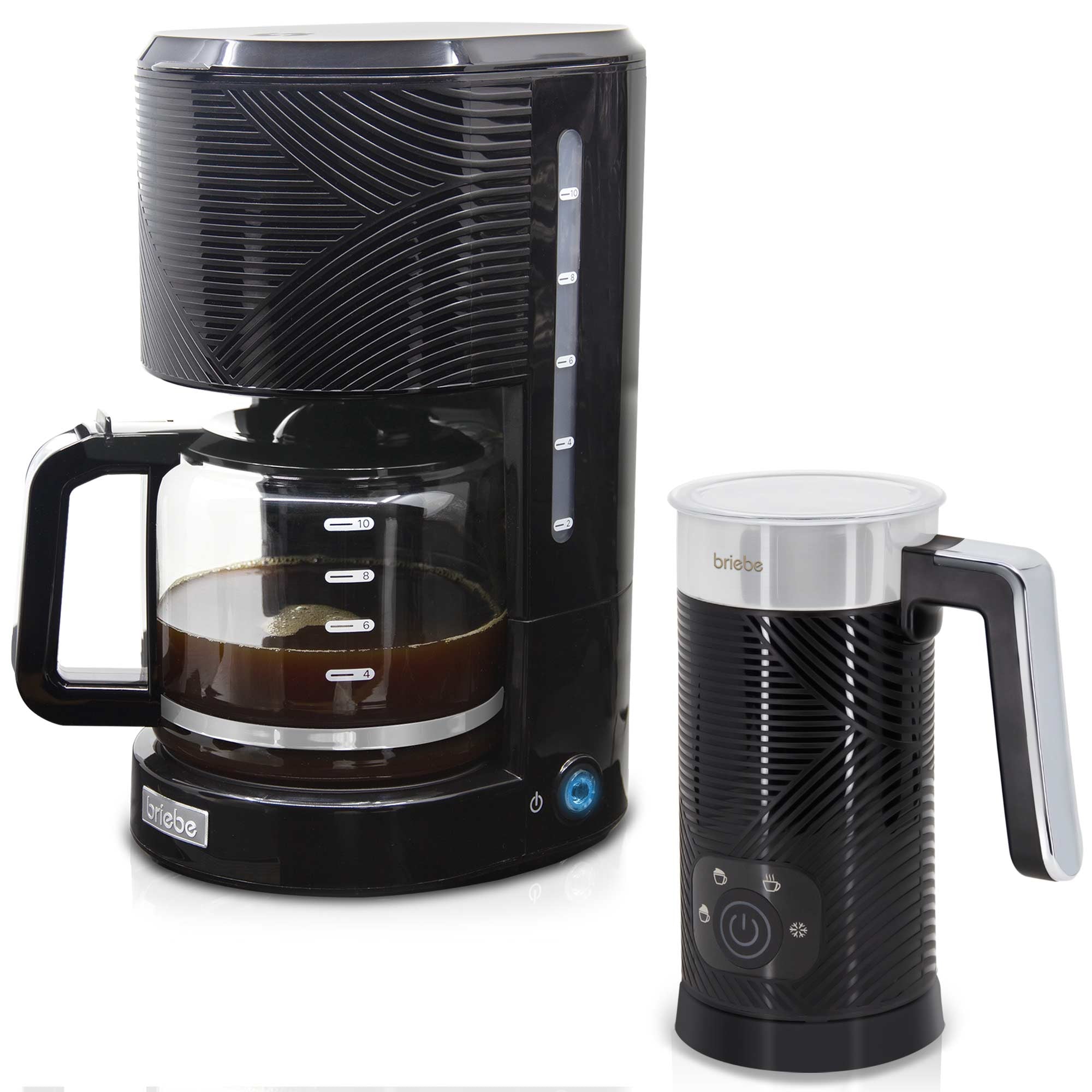 Elegance Ensemble Grille Pain, Bouilloire 1,7L Cafetière Filtre, Mousseur à Lait, Noir SKT1185BLK - Mathon - 1