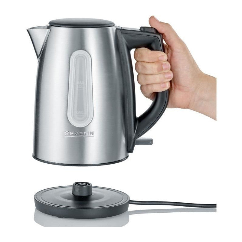 Wk3469 Bouilloire Compacte 1 L, Ebullition Rapide, Sans Bisphenol A, Arret Auto, Range Cable, Socle 360?, Inox Severin - Mathon - 1