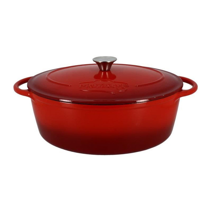 Cocotte - Menastyl - 6020102 - Ovale - En Fonte Acier émaillé - Rouge - 6,5 Litres Menastyl - Mathon - 1