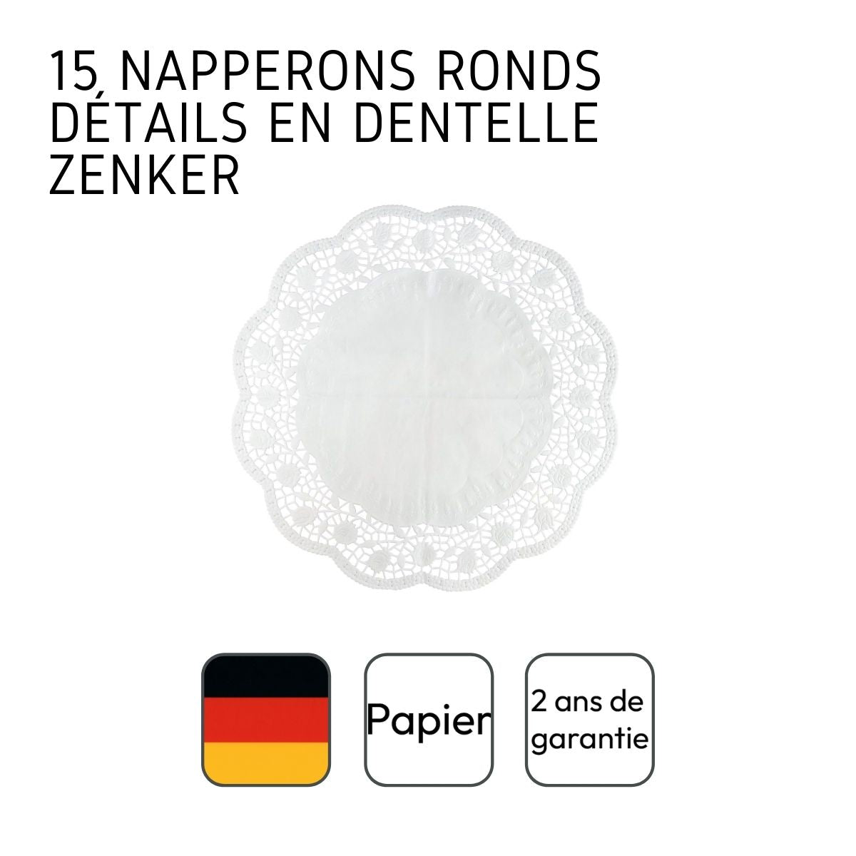 Lot de 15 napperons papier ronds pour tartes et gâteaux Zenker Zenker - Mathon - 4