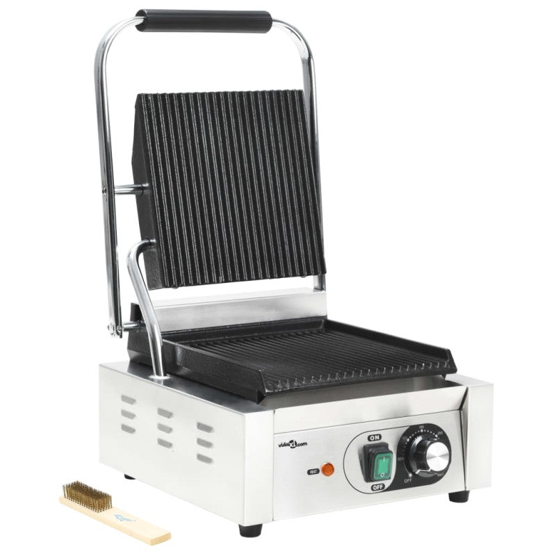 Grill Pour Panini Rainuré Acier Inoxydable 1800 W 31x30,5x20 Cm VIDAXL - Mathon - 2