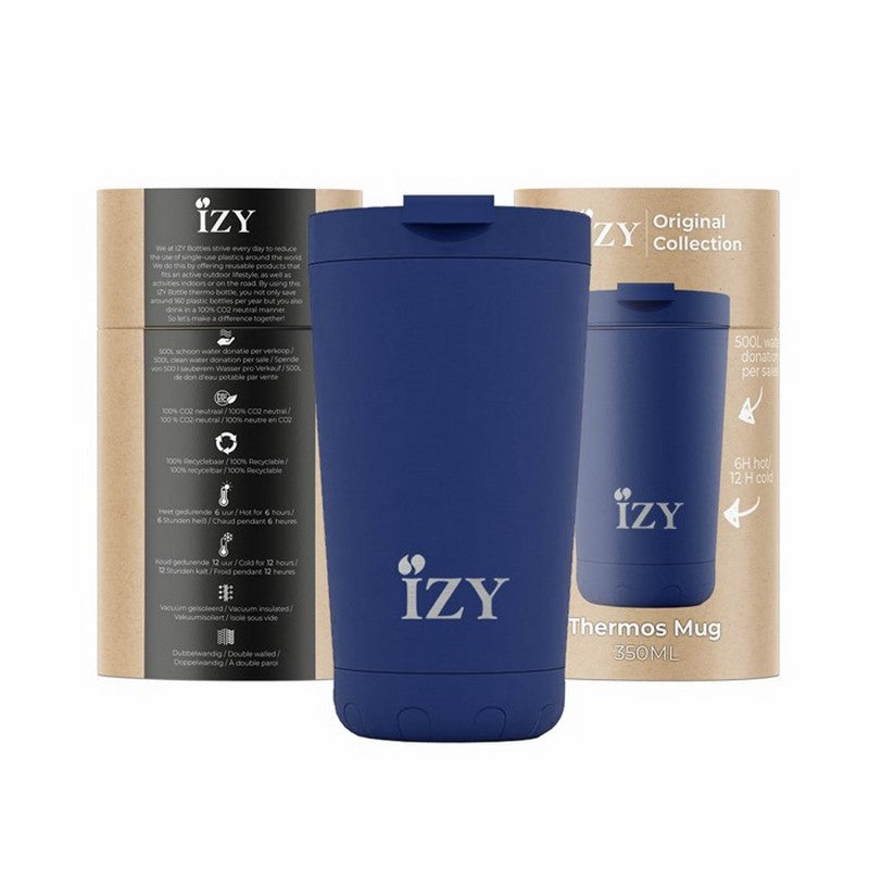 Mug Isotherme - Bleu Mat - 350ml Izy Izy - Mathon - 1