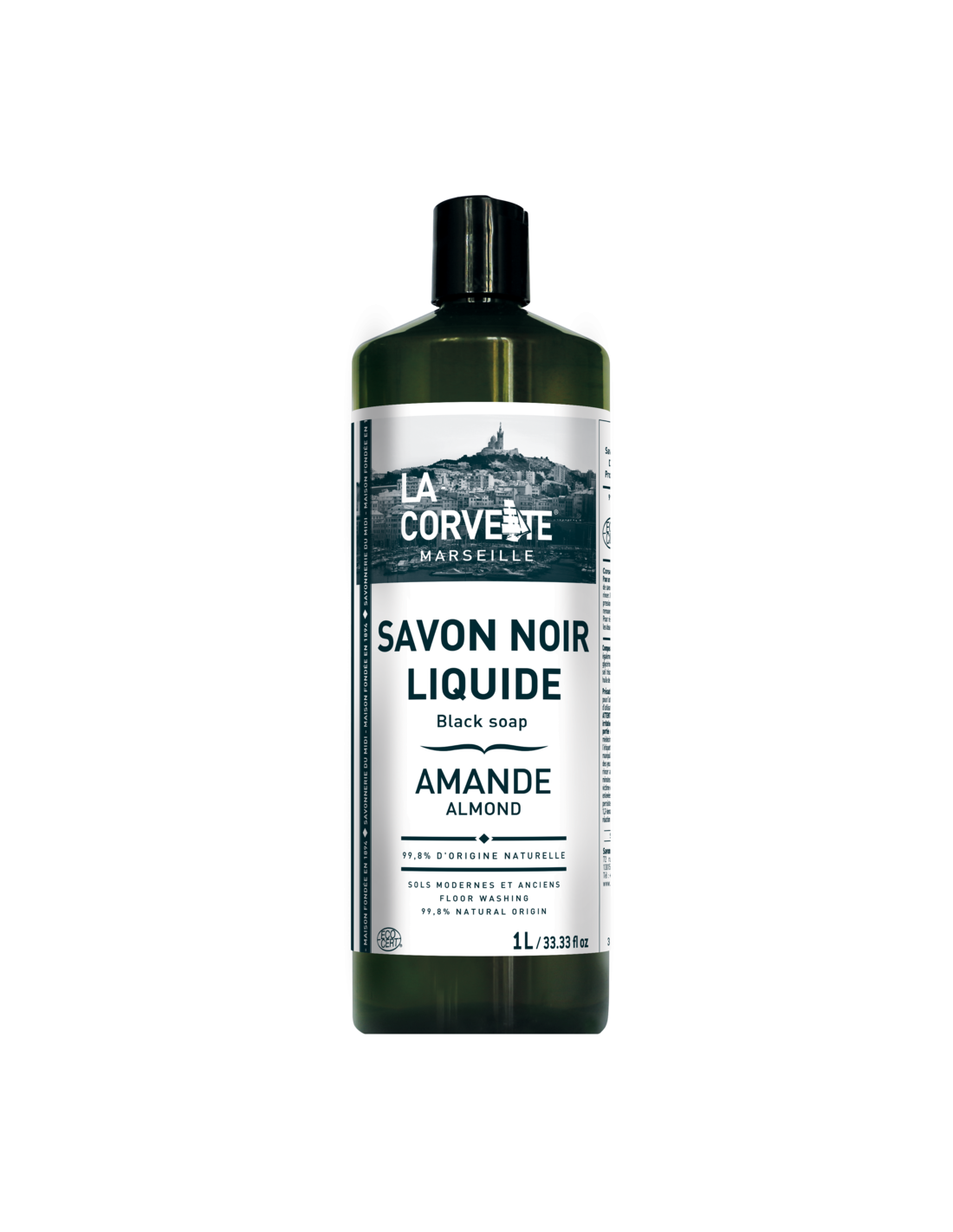 Savon Noir  1l Huile De Lin Amande La Corvette - Mathon
