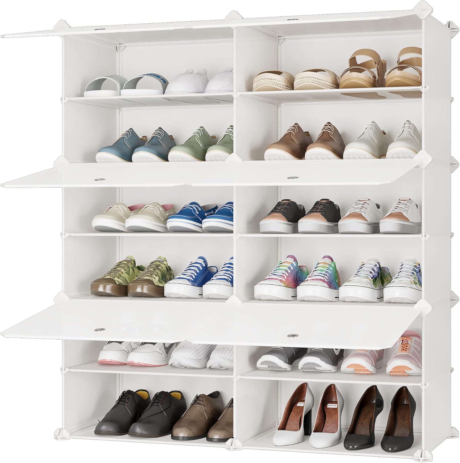 Rangement Chaussures, 2 x 6 blanc Vendos85 - Mathon