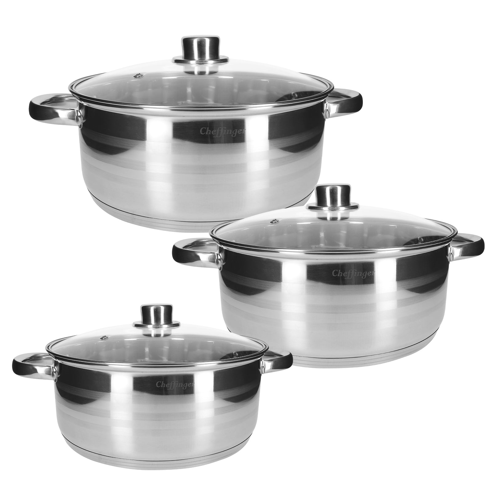 Ensemble de 3 Marmite Inox Cheffinger - Mathon - 1