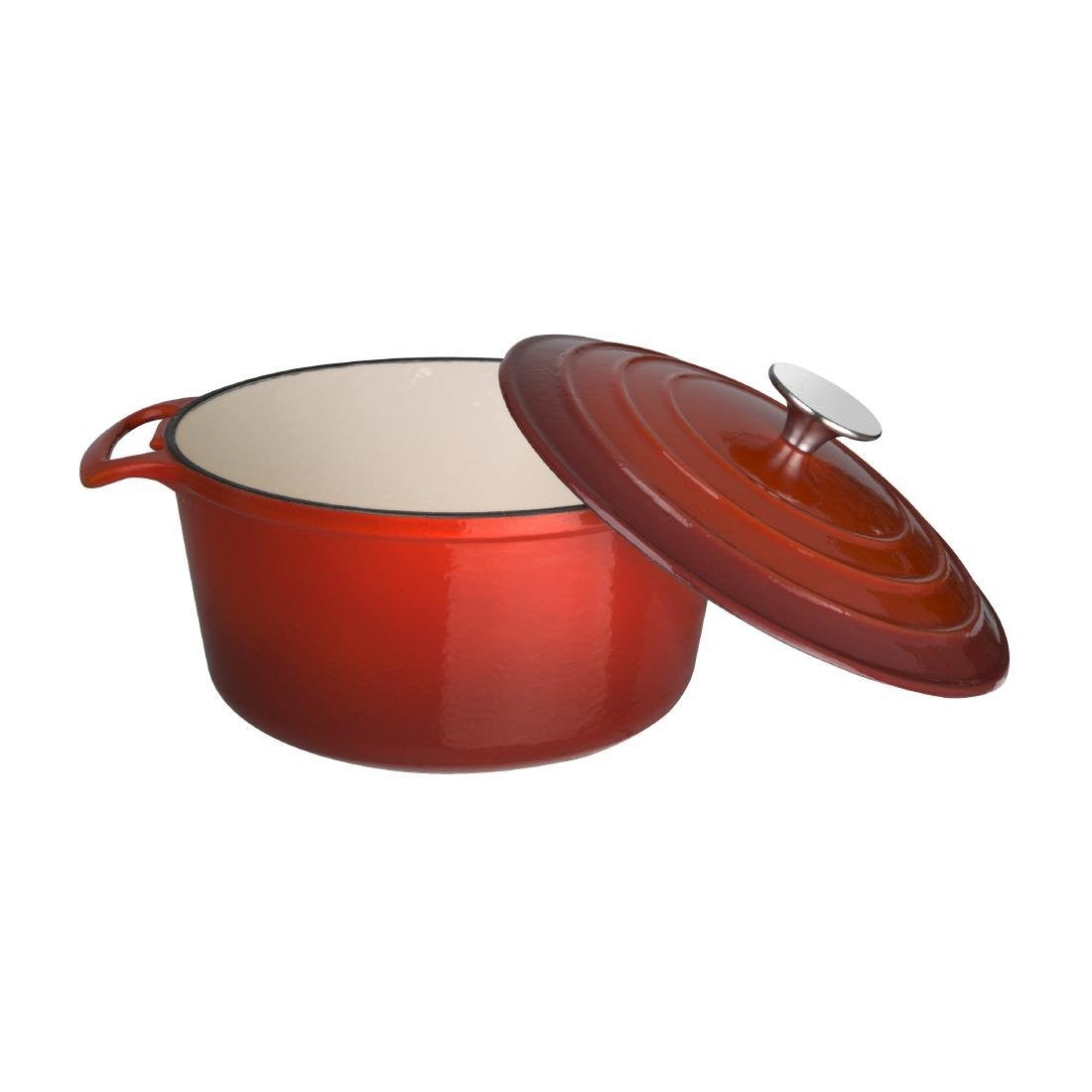 Grande cocotte ronde rouge en fonte  4 L Vogue - Mathon - 2