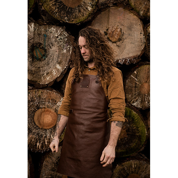 Tablier de cuisine artisanal cuir pleine fleur Buffalo Chocolat Witloft - Mathon - 2