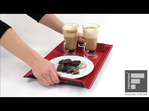 Plateau bicolore réversible noir et rouge 45 cm FreeForm - Mathon - 5